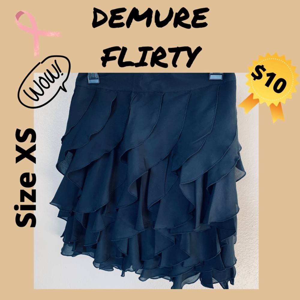 KARDASHIAN Frilly, Flouncy Black Mini Skirt Size XS